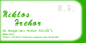 miklos hrehor business card